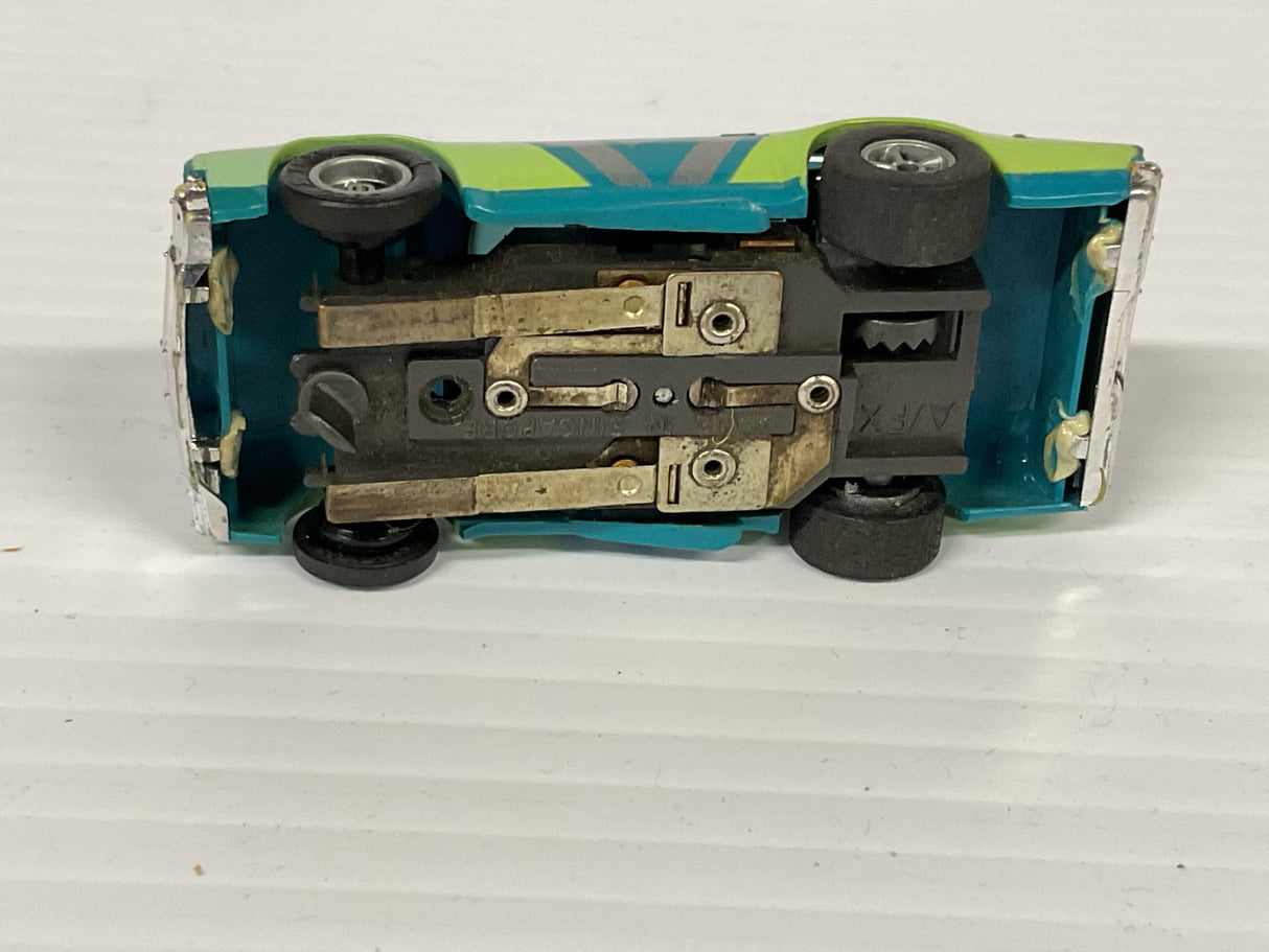 Aurora AFX non-magnatraction Chevelle Stocker blue/lime green #17  | 1929 | Aurora - AFX