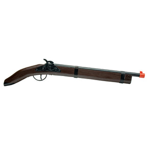 Toy pistol replica with brown wood stock and black metal accents for Parris Toys 1775B, front view