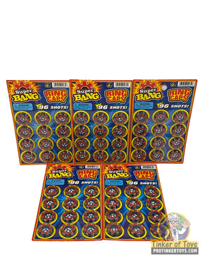 Assortment of colorful, single-action ring caps for shooting toy for Gonher 935