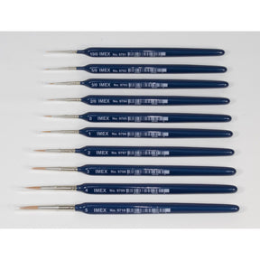 Set of numbered sable brushes with triangle handles for various art sizes for IMEX IMX9701-10