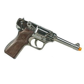 Die-cast metal toy pistol replica with brown grip for Parris Replica 4641C
