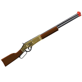 Toy rifle with brown stock and gold-colored metal parts for Parris Toys 2703C