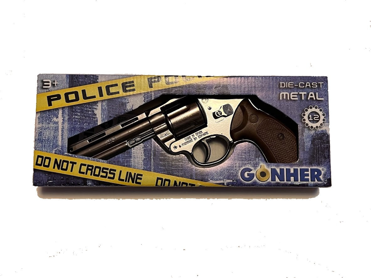 Police Colt Python Style Zombie Toy Cap Revolver - Silver | 123/0 | Gonher