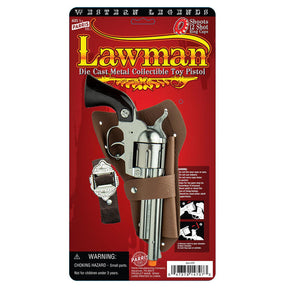 Toy pistol and holster set for children, featuring a metal die-cast design for Parris Toys 4707C
