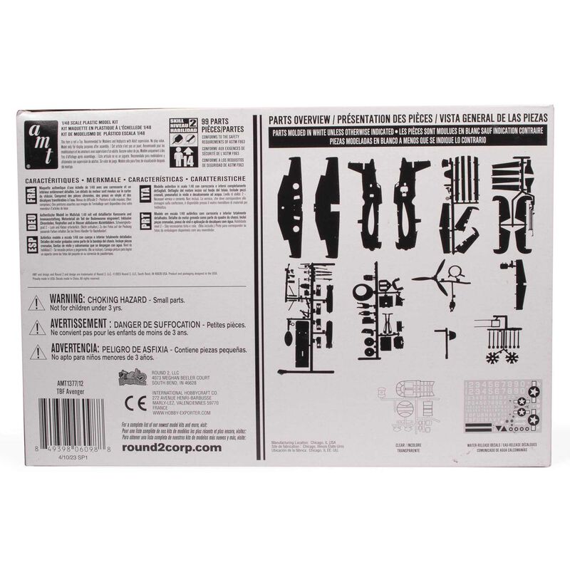 Grumman TBF-1 Avenger Torpedo Bomber United States Navy - WWII  1/48 Scale Model Kit | AMT1377 | Round2