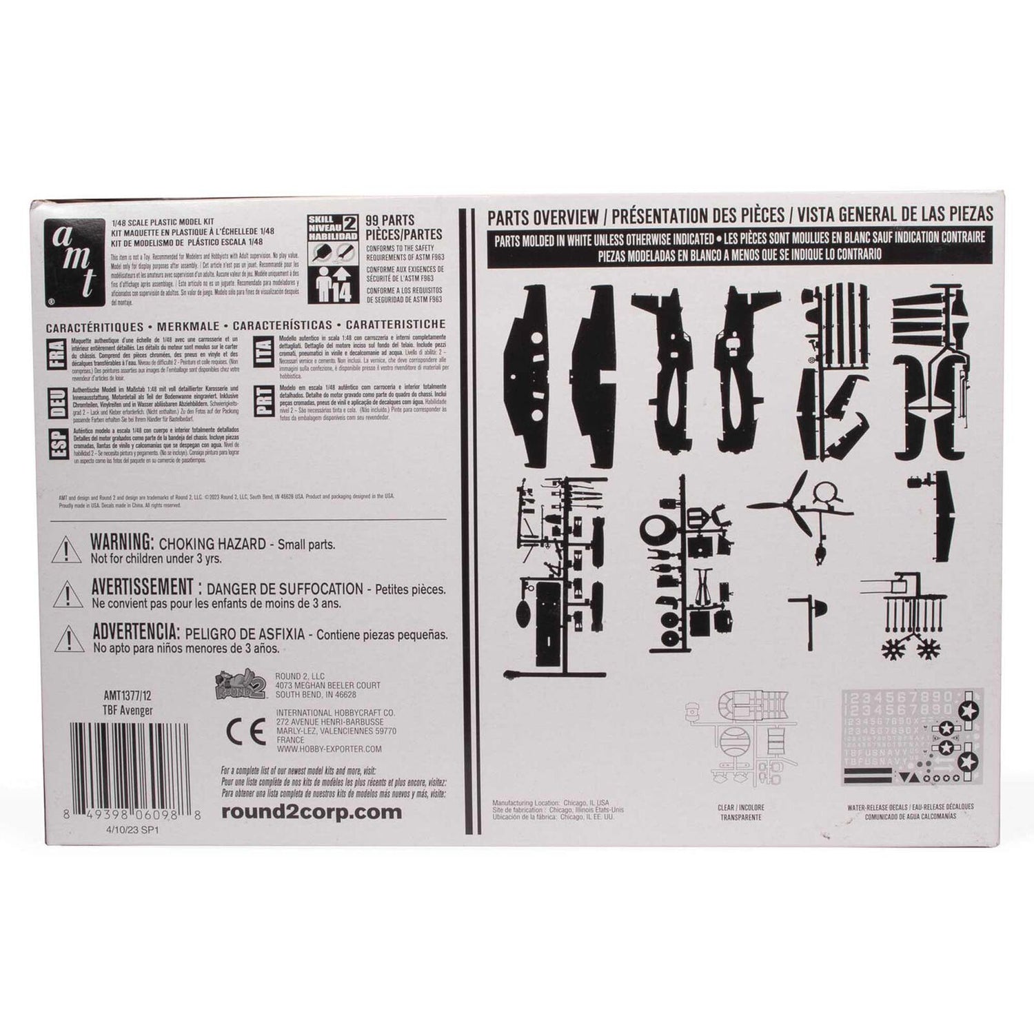 Grumman TBF-1 Avenger Torpedo Bomber United States Navy - WWII  1/48 Scale Model Kit | AMT1377 | Round2