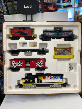 Lionel NASCAR train set in open box, ready to run for 7-11004