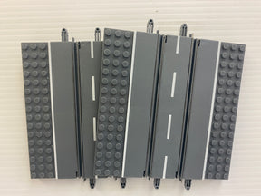 Five gray micro slot racing straight tracks with white lane markings for Jupiter Creations G9001