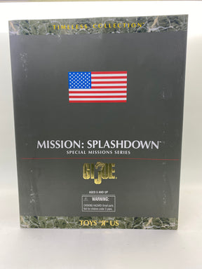 Toy box for GI Joe Mission: Splashdown, featuring an American flag graphic for Hasbro 57070/57053