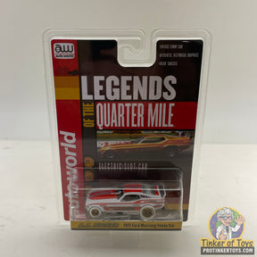 Red and white 1971 Ford Mustang electric slot car collectible for Auto World CP8069