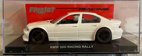 White slot car of a BMW 320 Racing Rally for Fly Car F21201