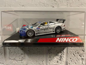 Silver Mercedes CLK race car model with "Original-Teile" decal for Ninco 50236