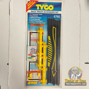Race track accessory kit with start/finish lines and track pieces for Tyco 6740