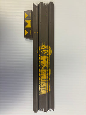 Terminal track-off-road sign with yellow lettering on black background for Auto World H0046-OF