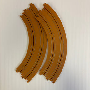 Two sets of curved dirt track race rails for model trains for Auto World H0047-D