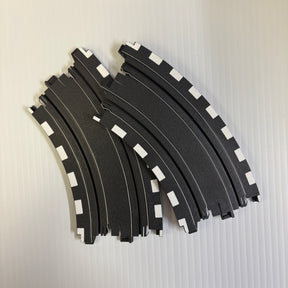 Black and white curved train track pieces for model railroads for Auto World H0004-WG