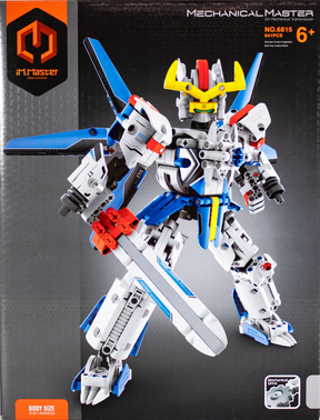 Robot model kit box art showing a white, blue, and red mechanical figure for iM.Master IMM6815