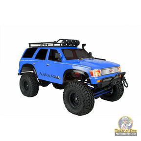 Blue remote-controlled Navajo SUV crawler truck with off-road tires for IMEX 22020