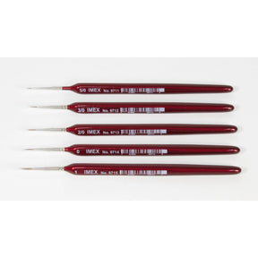 Set of numbered surgical picks with red handles, sizes 5/0 to 1 for IMEX IMX9711-15