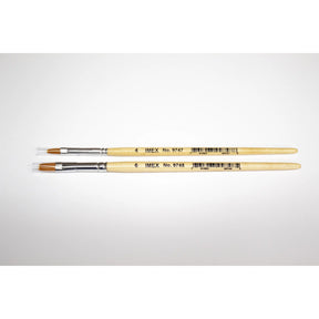 Two paintbrushes, sizes 4 and 6, with handles and bristles for IMEX IMX9747-48