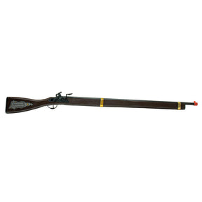 Toy flintlock rifle with wooden stock and metal barrel for Parris Toys 1731BFL, front view
