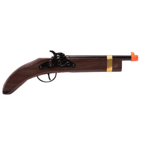 Toy pistol with brown wood grip and black metal accents for Parris Toys 1729