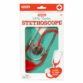 Toy stethoscope for children, red and silver, for pretend play for Schylling LDSS