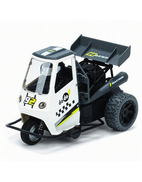 Remote control tuk-tuk tricycle with black and white design for IMEX RC MIC1439