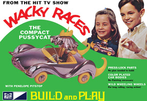 Model kit for Wacky Races' Compact Pussycat racer. Build and play action for MPC MPC934