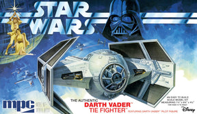 Darth Vader TIE Fighter model kit box art with Star Wars characters for AMT MPC952
