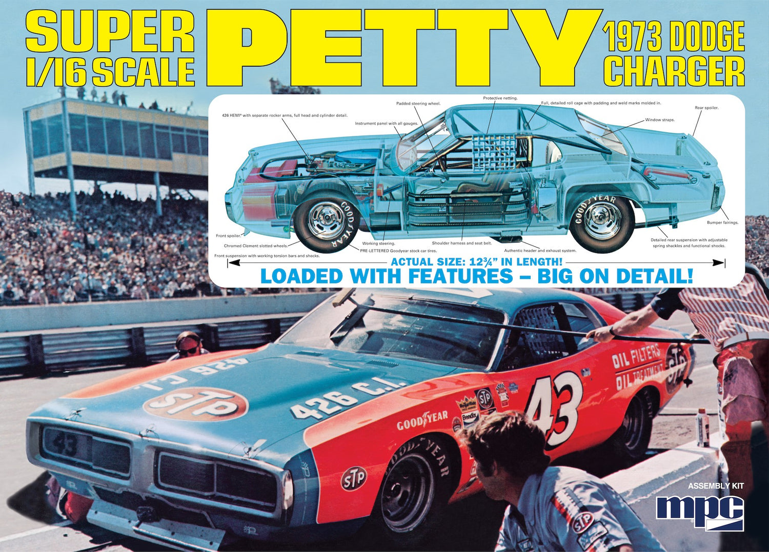 Richard Petty 1973 Dodge Charger 1:16 Scale Model Kit | MPC938 | MPC Model
