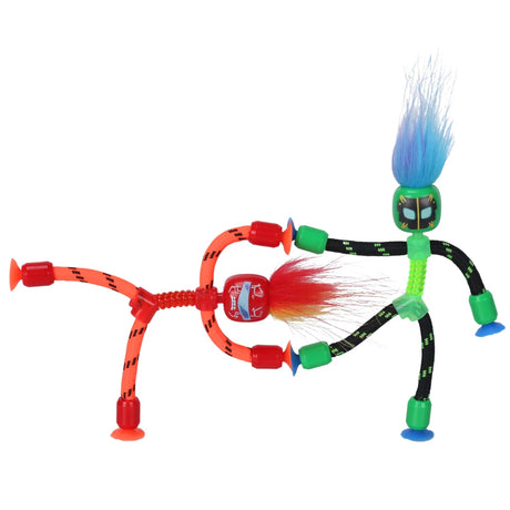 Red and green RopeBot suction toy designs representing the Red Green color option