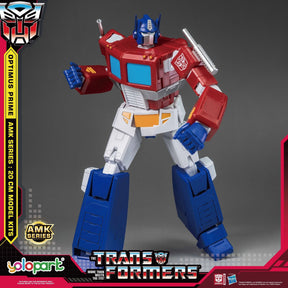 Red and blue robot model kit of Optimus Prime, standing pose for Yolopark NHAMKG1OP