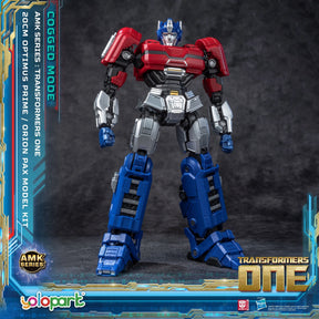 Red and blue robot action figure kit, standing pose, detailed mechanical design for Yolopark YPAMKM8OP-M