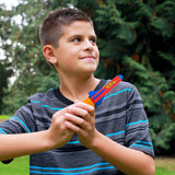 Blast Off Pop Rocketz launcher in use with foam rocket