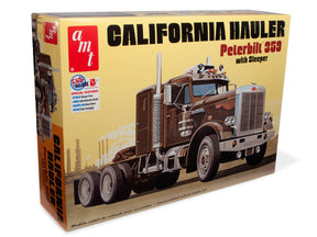 Model kit box art: Peterbilt 359 California Hauler with Sleeper truck for AMT AMT1327