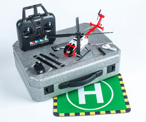 Remote control helicopter kit with case and Coast Guard marked mat for Rage R/C RGR6050