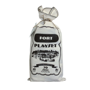 Canvas toy bag for a fort playset building set, containing 70 pieces for Roy Toy RTPF