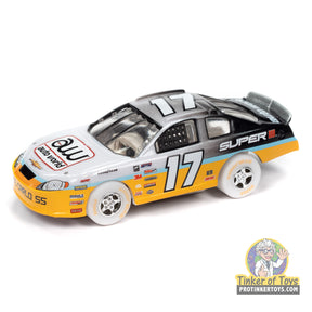 Yellow and silver slot car toy, iWheel Super III, auto world model for SC399