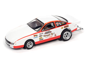 Red and white slot car tribute to Bill "Grumpy" Jenkins for Auto World SCM105