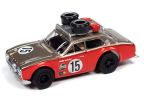 Slot car of a 1975 Rally Ford Escort race car for Auto World SCM124