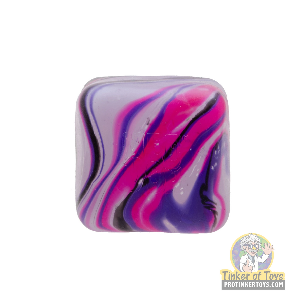 Swirl candy cube with vibrant pink, purple, and black swirls for Schylling SWNCBND