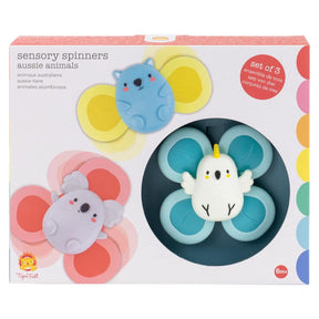 Set of three sensory spinners featuring cute Australian animals for Schylling 11016