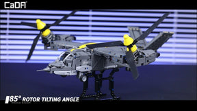 Model of a tiltrotor aircraft displaying its rotor tilting mechanism for CaDA C61076W