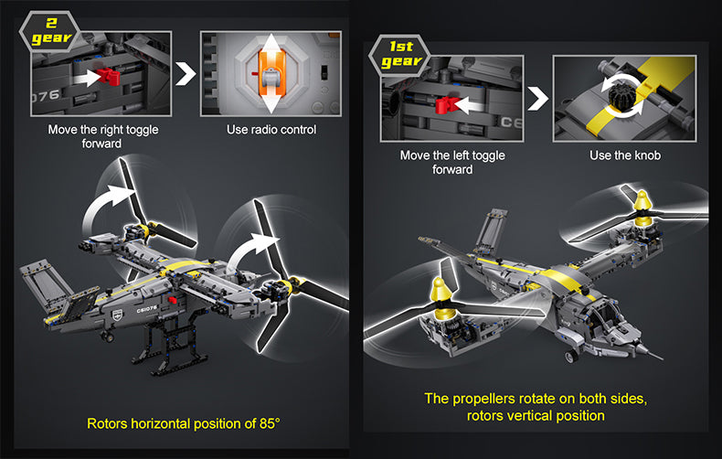 Tiltrator Tiltrotor Aircraft (1436 Pcs) | C61076W | CaDA – ProTinkerToys.com