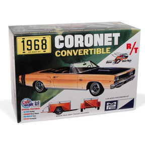 1968 Coronet Convertible 1/25 scale model kit with trailer for MPC MPC978, front view