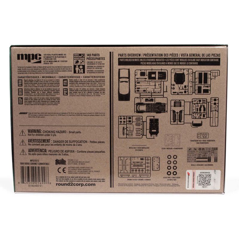 MPC 1968 Dodge Coronet Hardtop w/Trailer 1:25 Scale Model Kit | MPC978 |  MPC Model