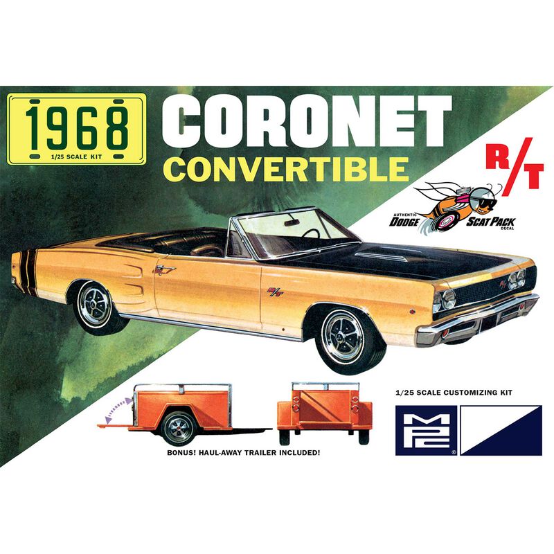 MPC 1968 Dodge Coronet Hardtop w/Trailer 1:25 Scale Model Kit | MPC978 |  MPC Model