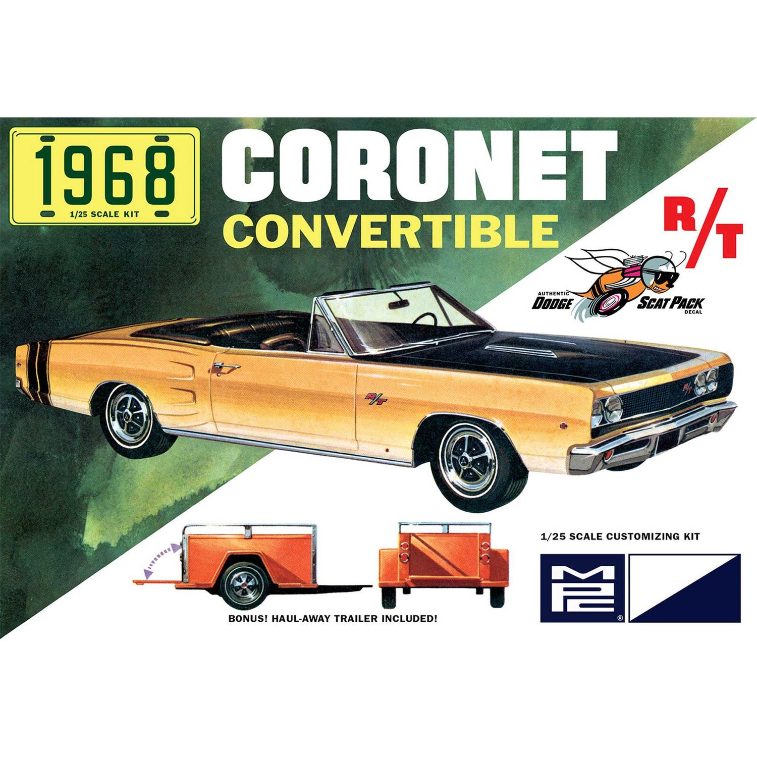 MPC 1968 Dodge Coronet Hardtop w/Trailer 1:25 Scale Model Kit | MPC978 |  MPC Model