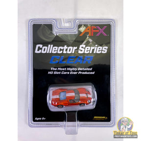 Orange Ford GT40 slot car in collector series packaging for AFX/Racemasters 22109